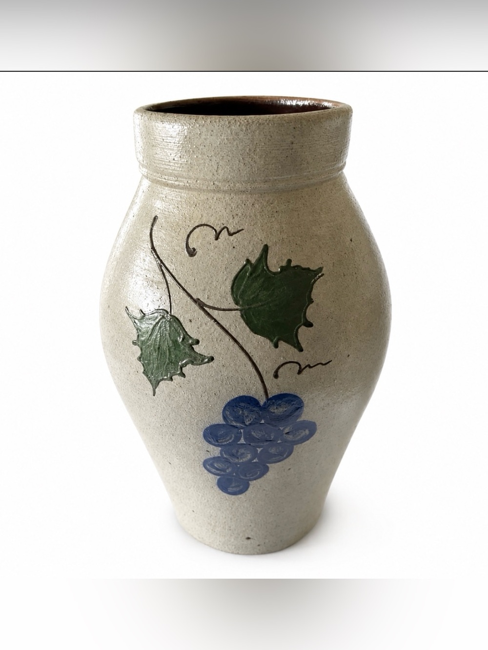 Rockdale Union Pottery Vase Anniversary Collectors Edition Salt Glazed Grape - Picture 9 of 9